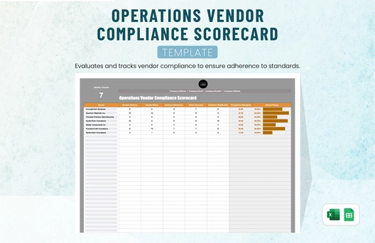 Operations Vendor Compliance Scorecard Template