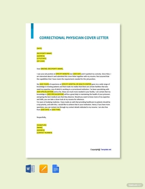 Correctional Physician Cover Letter