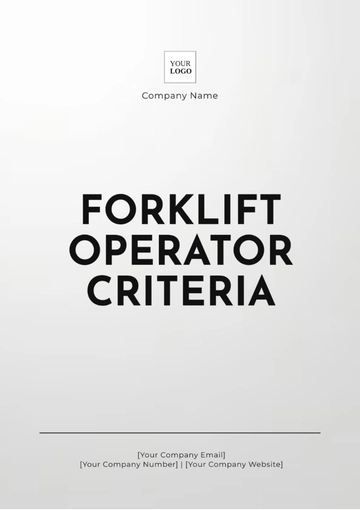 Free Forklift Operator Criteria Template to Edit Online