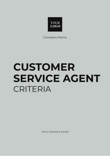 Free Customer Service Agent Criteria Template to Edit Online