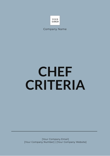 Free Chef Criteria Template to Edit Online