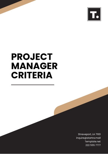 Free Project Manager Criteria Template to Edit Online