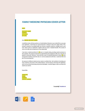Family Medicine Physician Cover Letter