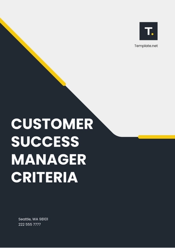 Free Customer Success Manager Criteria Template to Edit Online