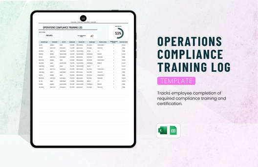 Operations Compliance Training Log Template