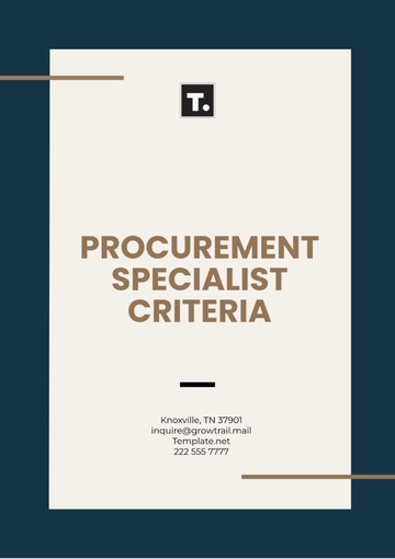 Free Procurement Specialist Criteria Template to Edit Online