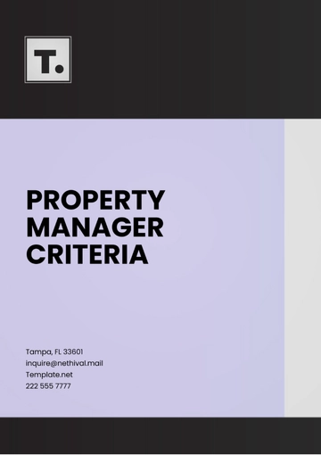 Free Property Manager Criteria Template to Edit Online