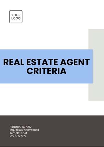 Free Real Estate Agent Criteria Template to Edit Online