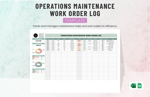 Operations Maintenance Work Order Log Template