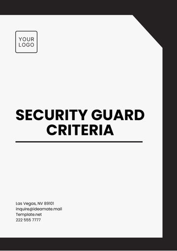 Free Security Guard Criteria Template to Edit Online