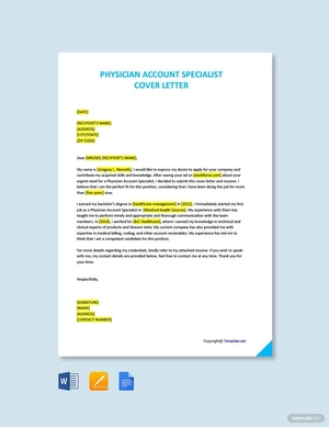 Physician Account Specialist Cover Letter