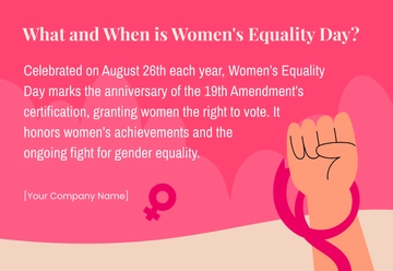 Free What and When is Women's Equality Day? Template to Edit Online