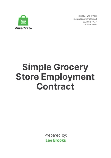 Free Simple Grocery Store Employment Contract Template to Edit Online