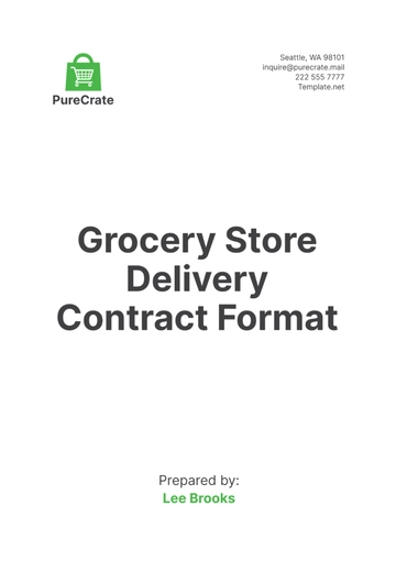 Free Grocery Store Delivery Contract Format Template to Edit Online