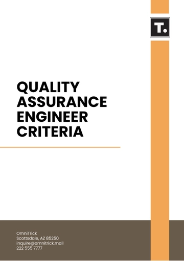 Free Quality Assurance Engineer Criteria Template to Edit Online