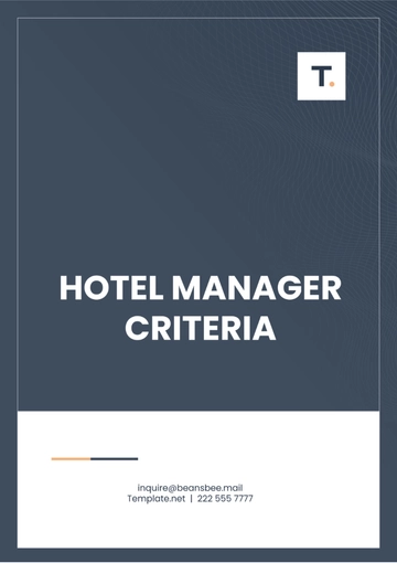Free Hotel Manager Criteria Template to Edit Online
