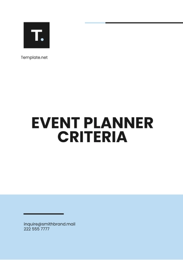 Free Event Planner Criteria Template to Edit Online