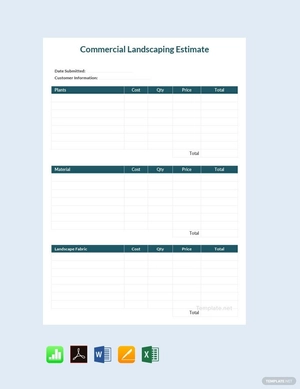 Commercial Landscaping Estimate Template