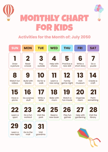 Free Monthly Chart For Kids Template to Edit Online