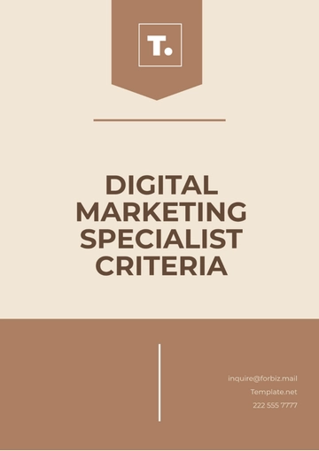 Free Digital Marketing Specialist Criteria Template to Edit Online