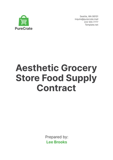 Free Aesthetic Grocery Store Food Supply Contract Template to Edit Online