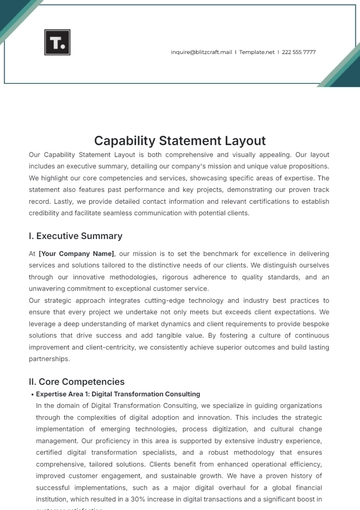 Free Capability Statement Layout Template to Edit Online