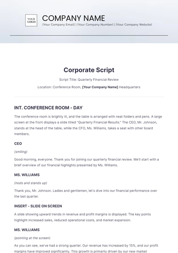 Free Corporate Script Template to Edit Online