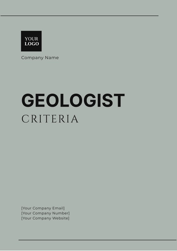 Free Geologist Criteria Template to Edit Online