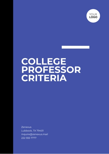 Free College Professor Criteria Template to Edit Online