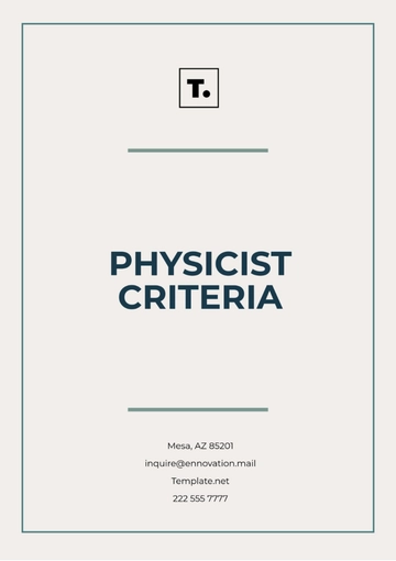 Free Physicist Criteria Template to Edit Online