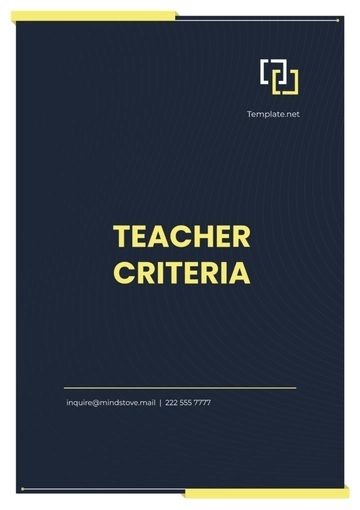 Free Teacher Criteria Template to Edit Online