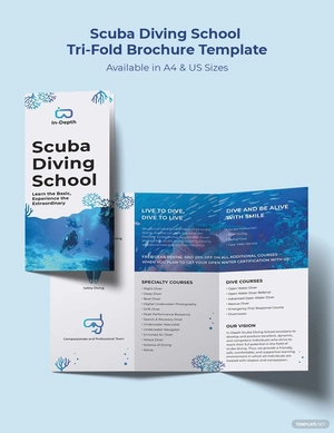 Scuba Diving School Tri-Fold Brochure Template