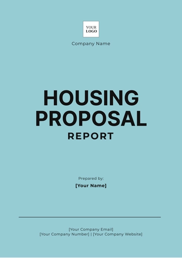 Free Housing Proposal Report Template to Edit Online