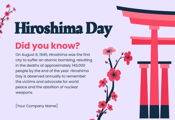 Free Hiroshima Day Template to Edit Online