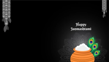 Free Janmashtami Black Background Template to Edit Online