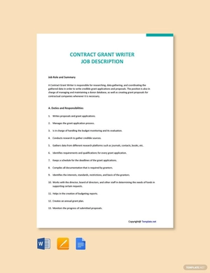 Contract Grant Writer Cover Letter