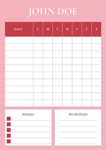 Free Weekly And Monthly Chore Chart Template to Edit Online