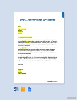 Crystal Report Writer Cover Letter