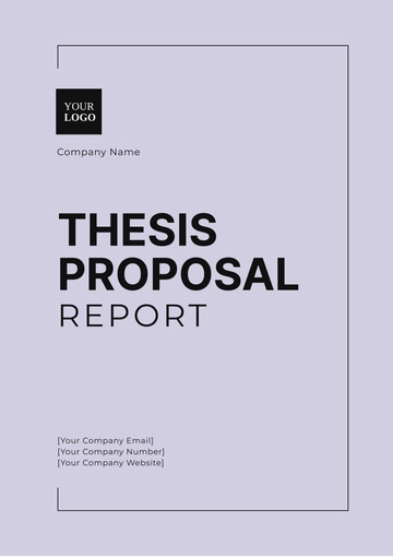Free Thesis Proposal Report Template to Edit Online
