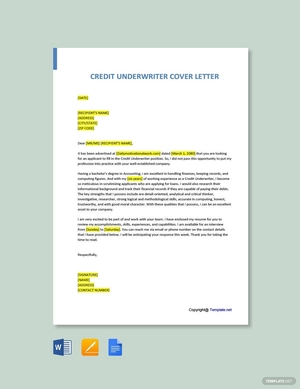 Credit Underwriter Cover Letter