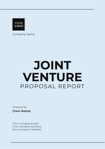 Free Joint Venture Proposal Report Template to Edit Online