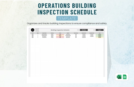 Operations Building Inspection Schedule Template
