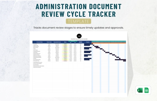 Administration Document Review Cycle Tracker Template