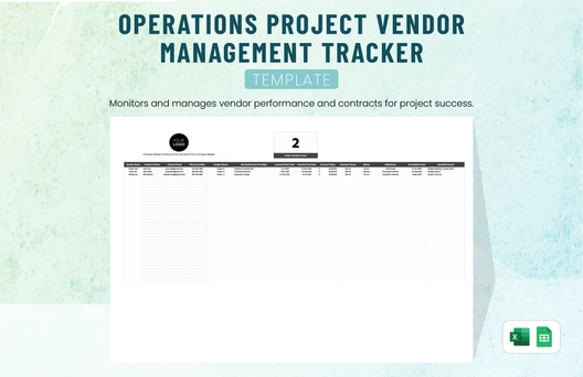 Operations Project Vendor Management Tracker Template