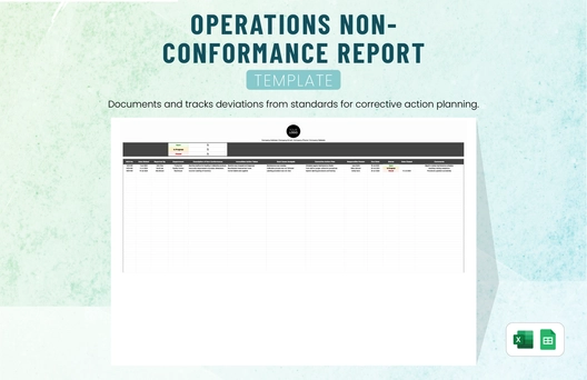 Operations Non-Conformance Report Template