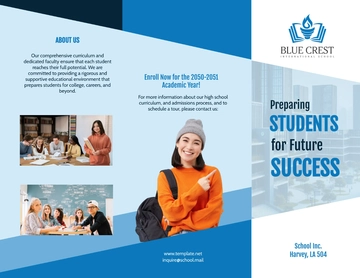 Free Education School Trifold Brochure Template to Edit Online