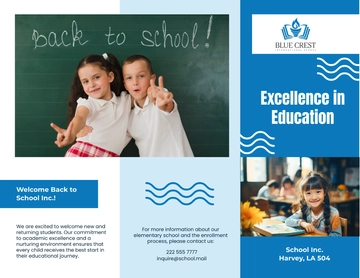 Free Kids Back to School Admission Brochure Template to Edit Online