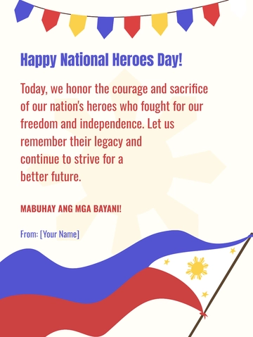 Free National Heroes Day Template to Edit Online