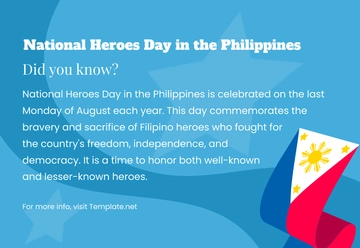 Free What and When is National Heroes Day?  Template to Edit Online