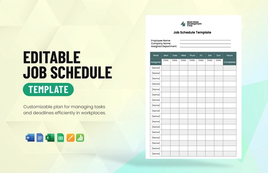 Editable Job Schedule Template